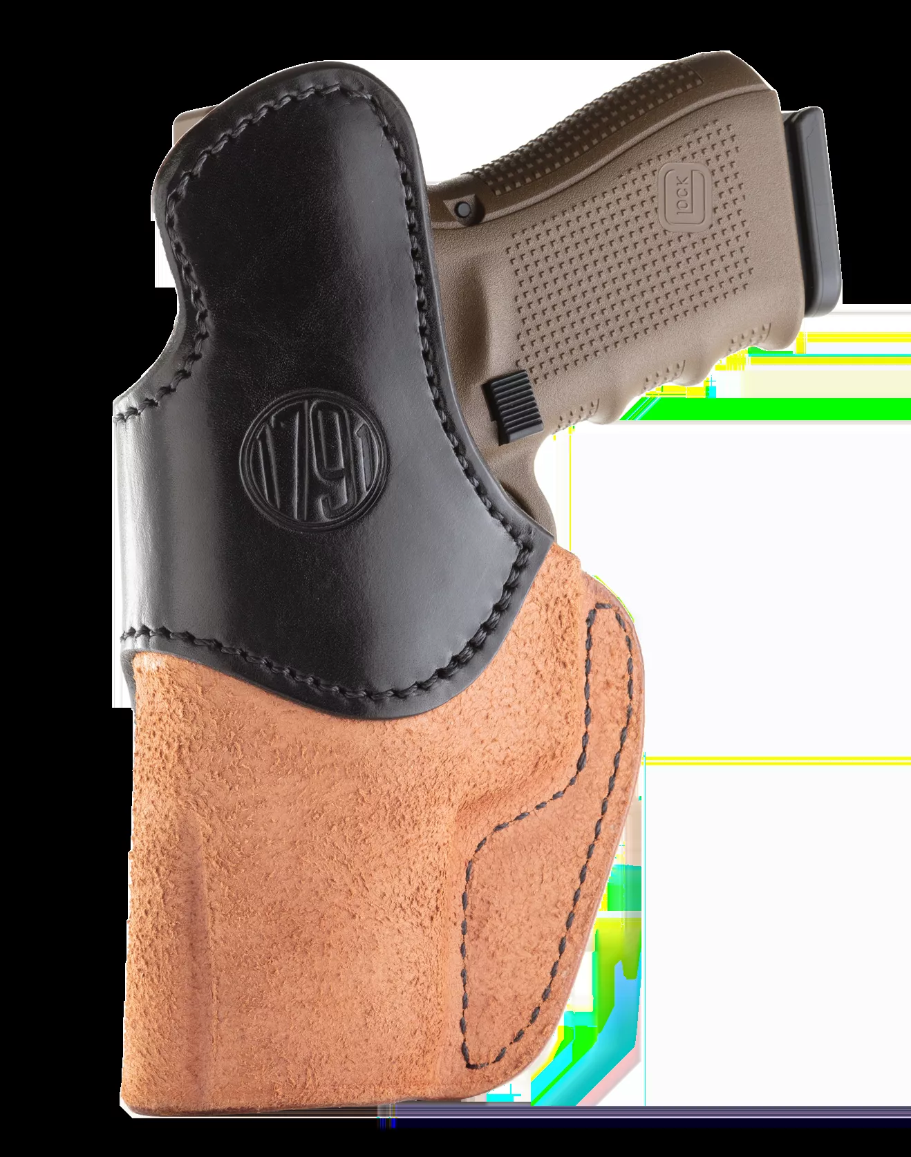 1791 Gunleather RCH IWB Size 05 Black/Brown Leather Belt Clip