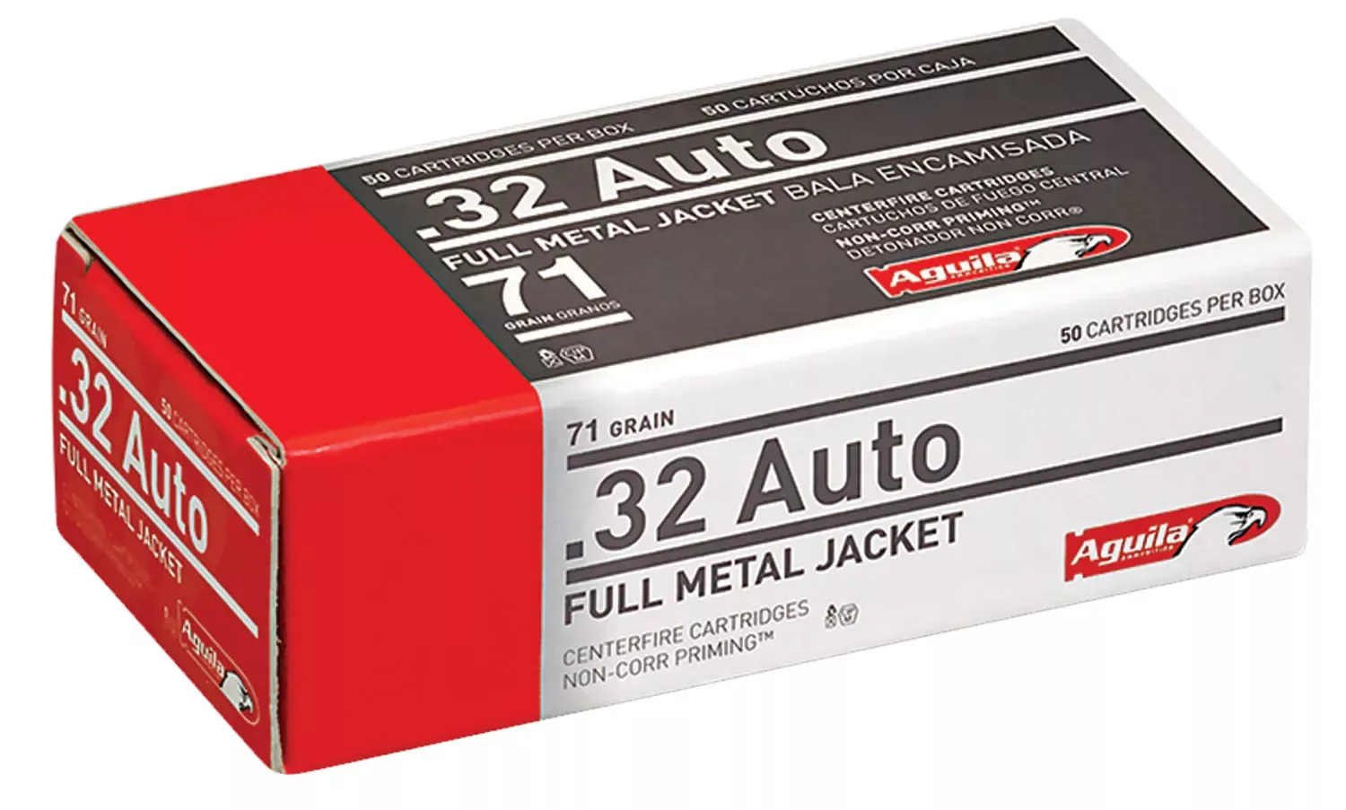 Aguila 1E322110 Centerfire Pistol Ammo, .32 Auto 71Gr, 50 Rnd