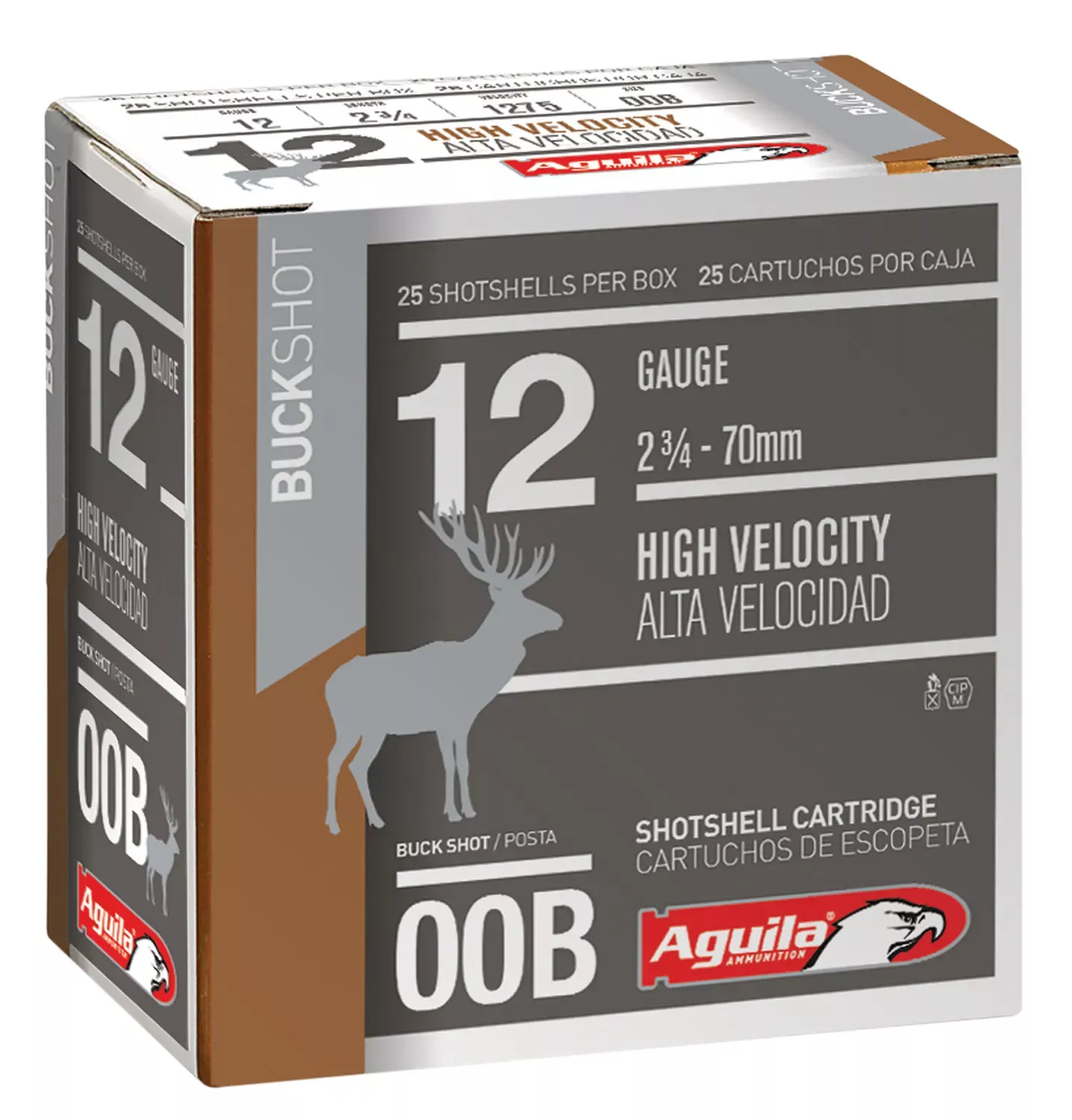Aguila Buckshot 12ga 2-3/4″ 9 Pellets #00 Lead Buck 25 Shells Per Box