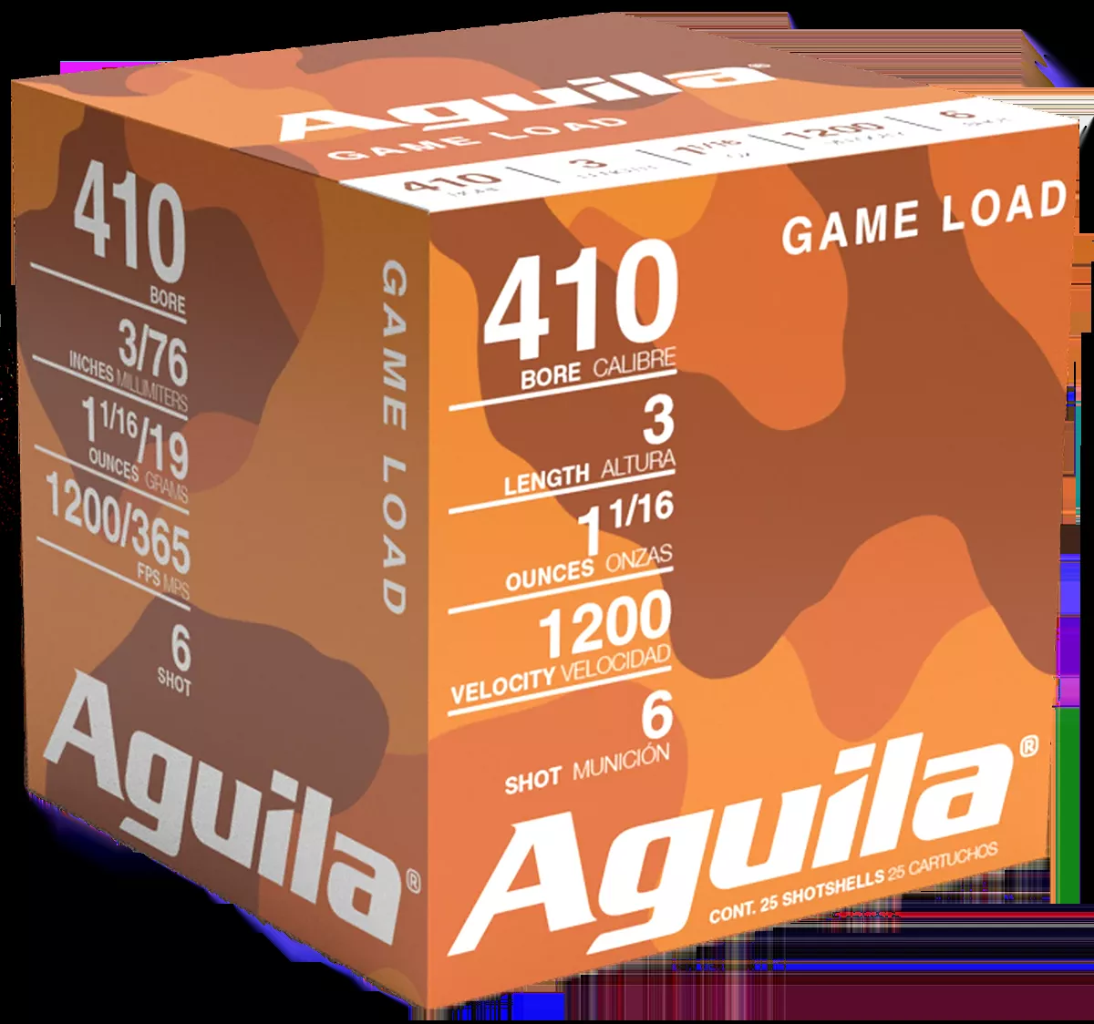 Aguila Standard Velocity Birdshot .410 Bore 3″ 1-1/16 oz #6 Lead Shot 25 Shells Per Box