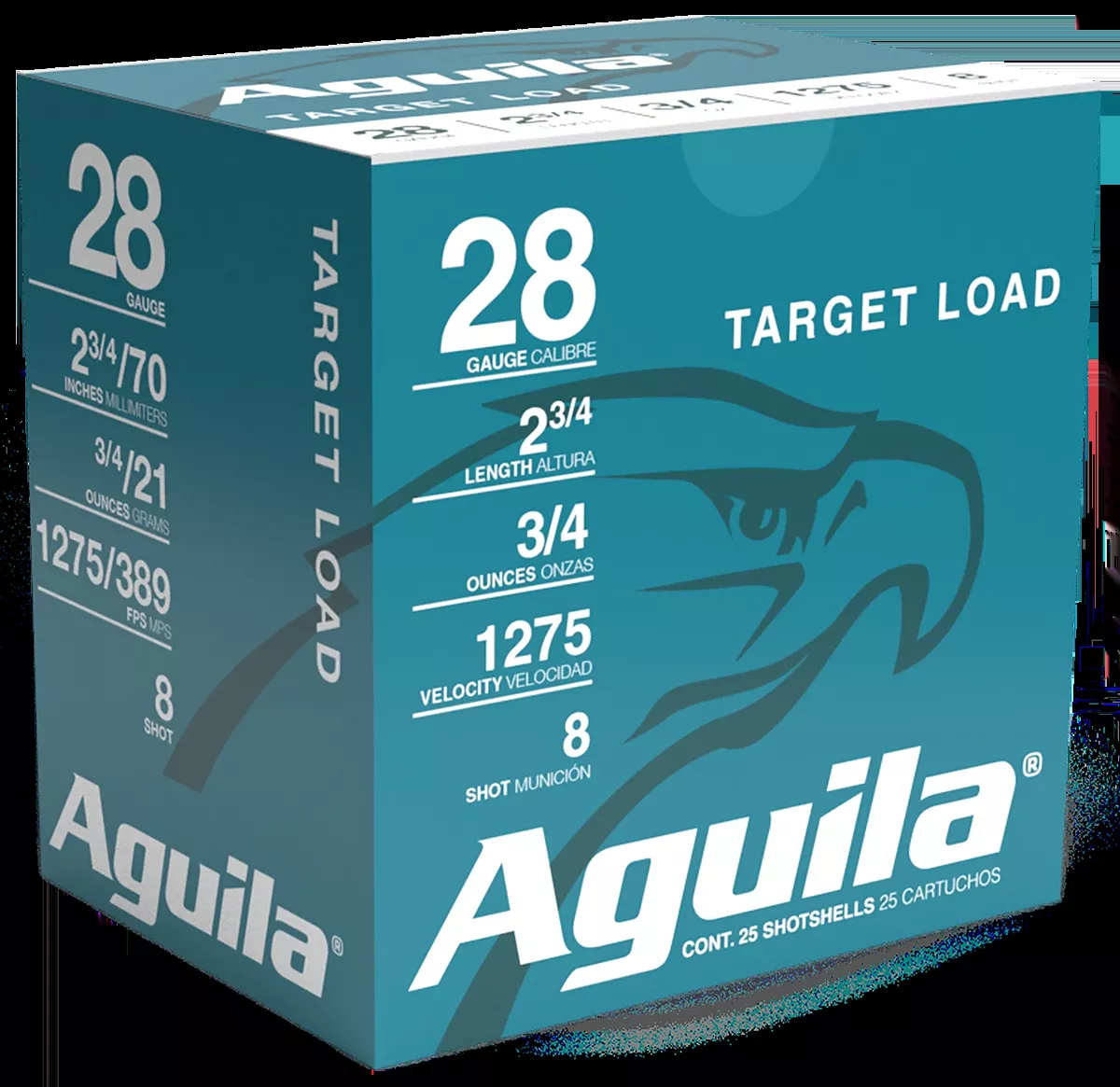 Aguila Target Load Competition Shotshells 28ga 2-3/4″ 3/4 oz #8 Lead Shot 25 Shells Per Box