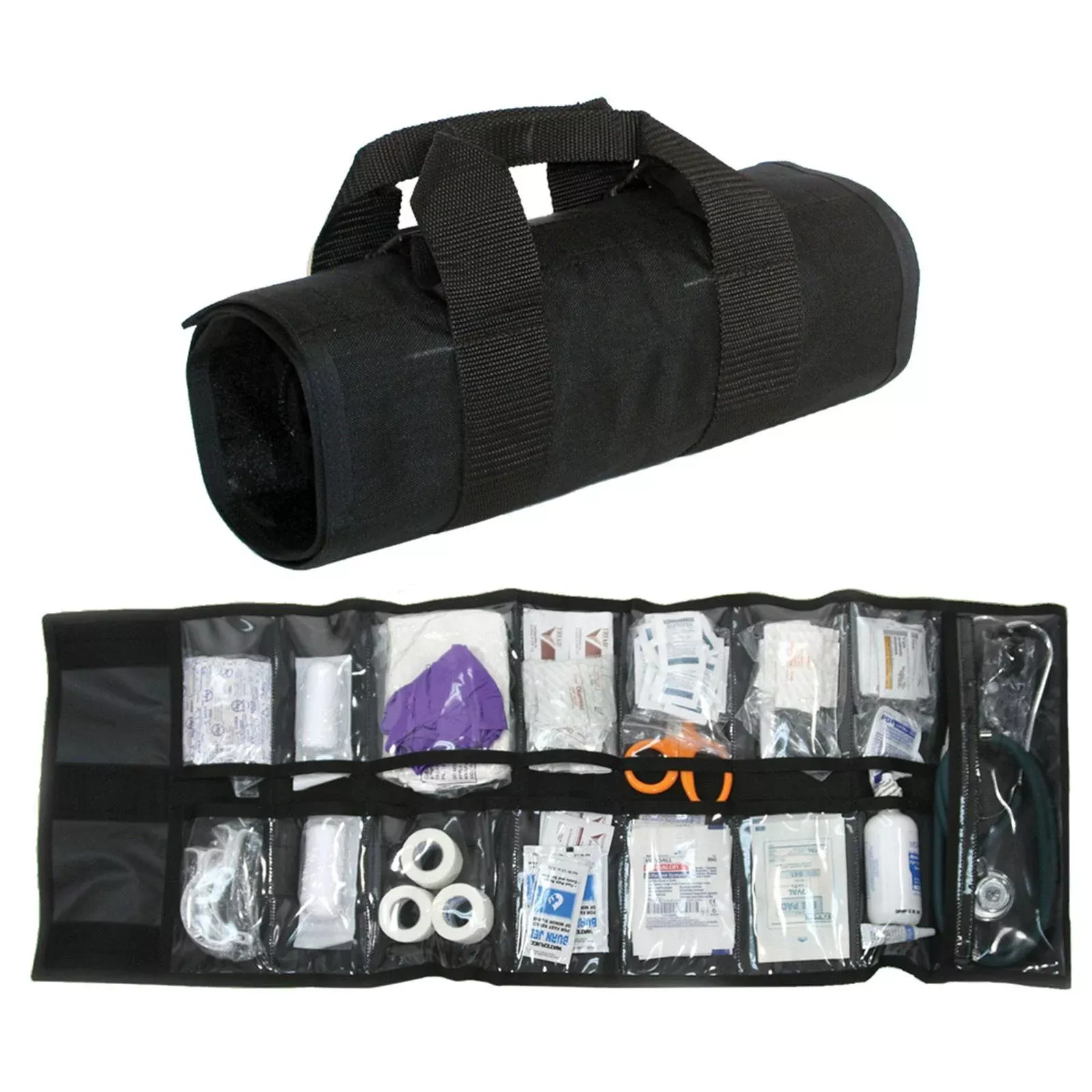 Blackhawk Emergency Medical Roll Organizer with 15 Clear Pouches