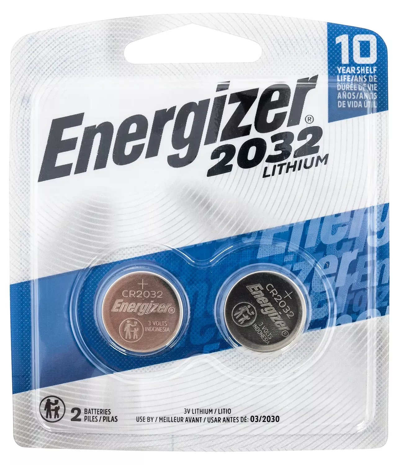 Energizer CR2032 3V Lithium 235 mAh 2 Batteries Per Pack