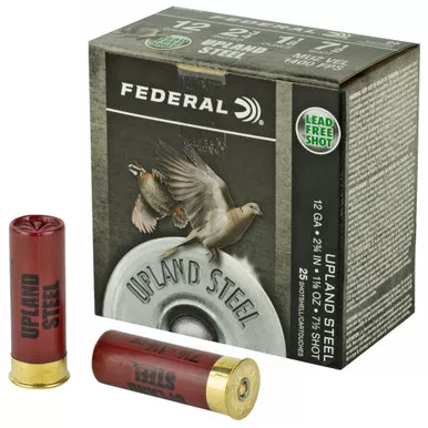 Federal Upland Steel, 12 Gauge, 2.75" Barrel, 25 Rds, Lead Free