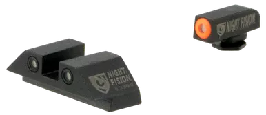 Night Fision GLK001003OGW Tritium Night Sights For GlockGreen Tritium Orange Outline Front Sight- Green Tritium White Outline Rear Sight Glock 17/17L/19/22