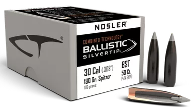 Nosler 51170 Ballistic Silvertip30Cal 180gr Spitzer Point 50/Box