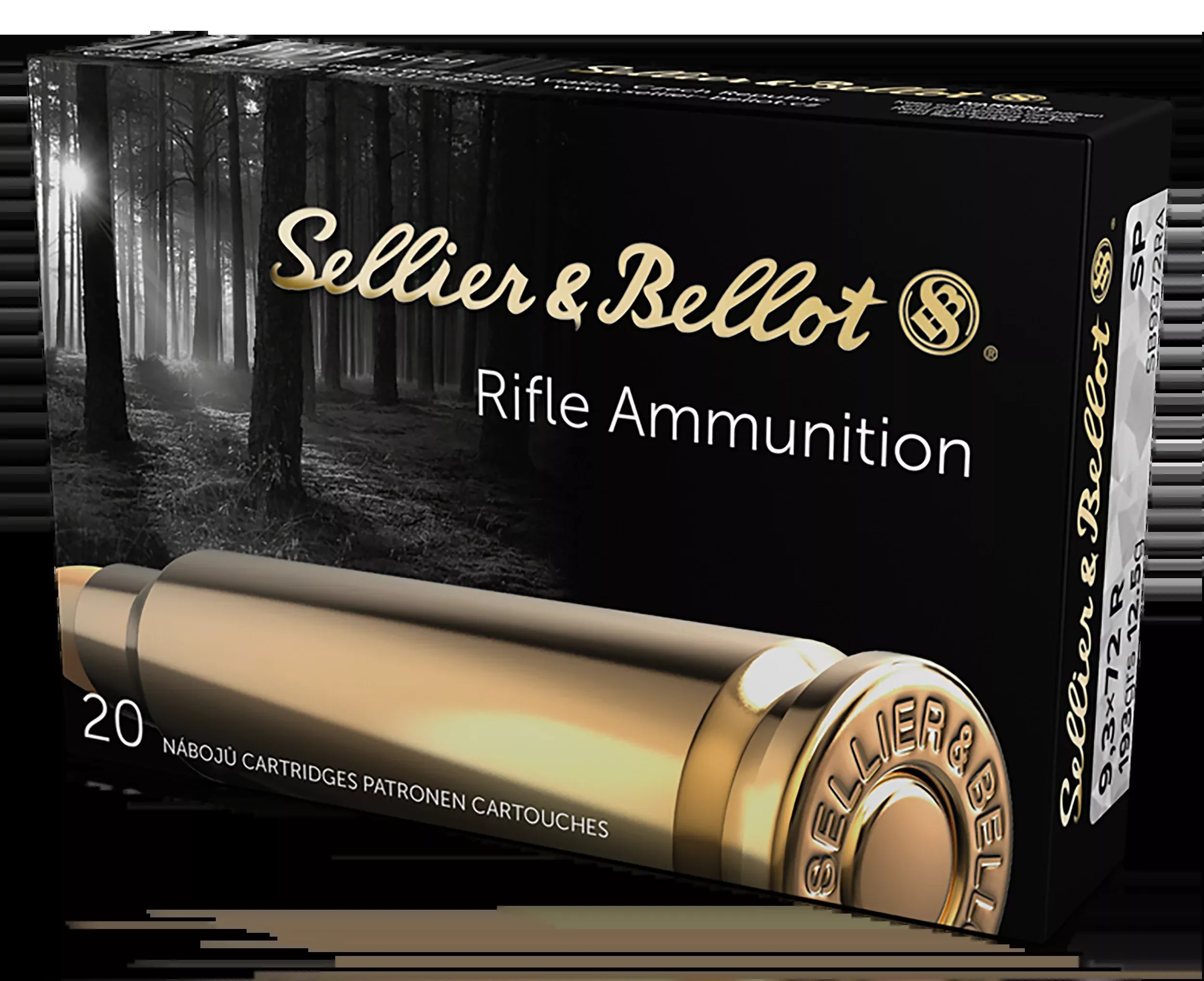Sellier & Bellot SB9372RA 9.3x72R 193gr 20/Bx Soft Point Rifle Ammo - Box or Case