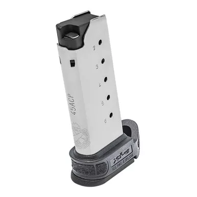 Springfield Armory XD-S Mod.2 45 ACP 6-Round Stainless Steel Extended Magazine - Gray Basepad