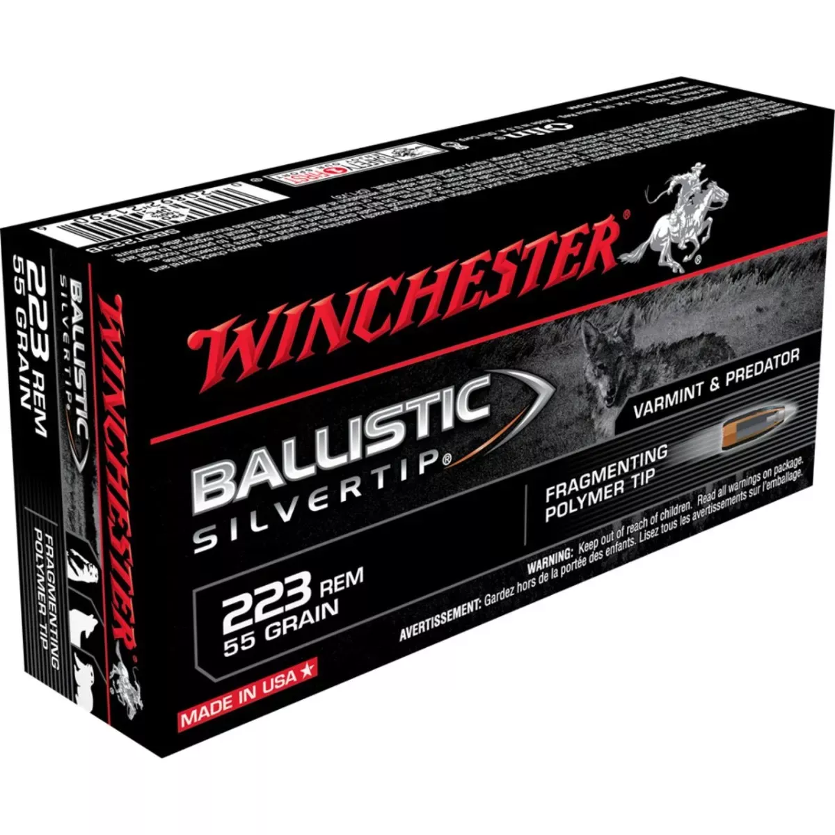 Winchester Ballistic Silvertip .223 Remington 55 Gr. Fragmenting Polymer Tip 20/Box
