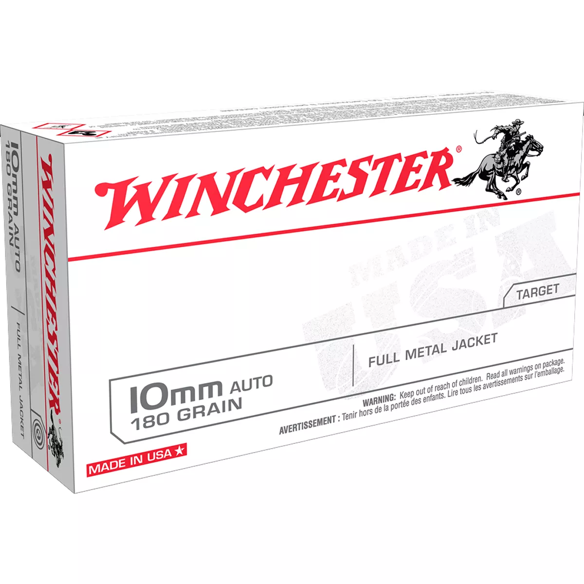 Winchester USA 10MM Auto 180 Gr FMJ 50/Box
