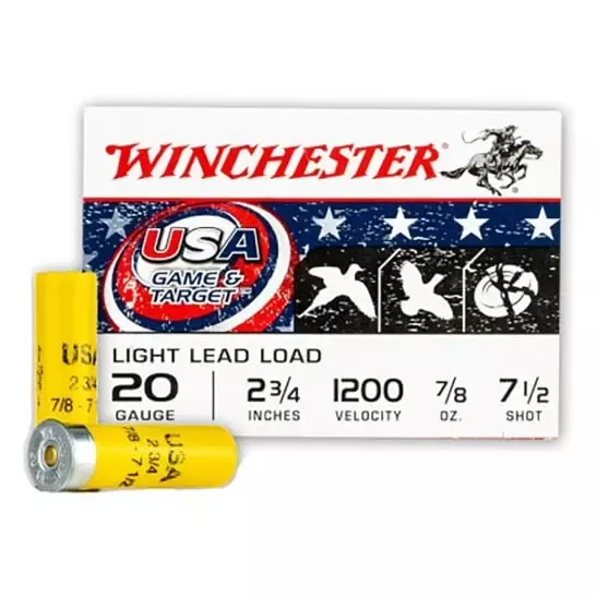 Winchester USA Game & Target 20 GA 2.75″ 7.5 Shot 7/8 oz. 25/Box