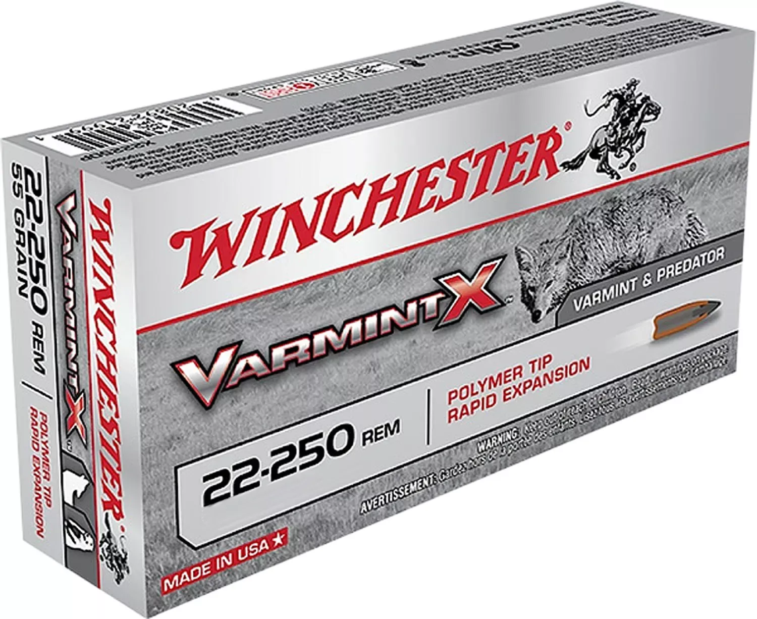 Winchester Varmint X 22-250 Rem. 38 Gr. Lead Free Polymer Tip Rapid Expansion 20/Box