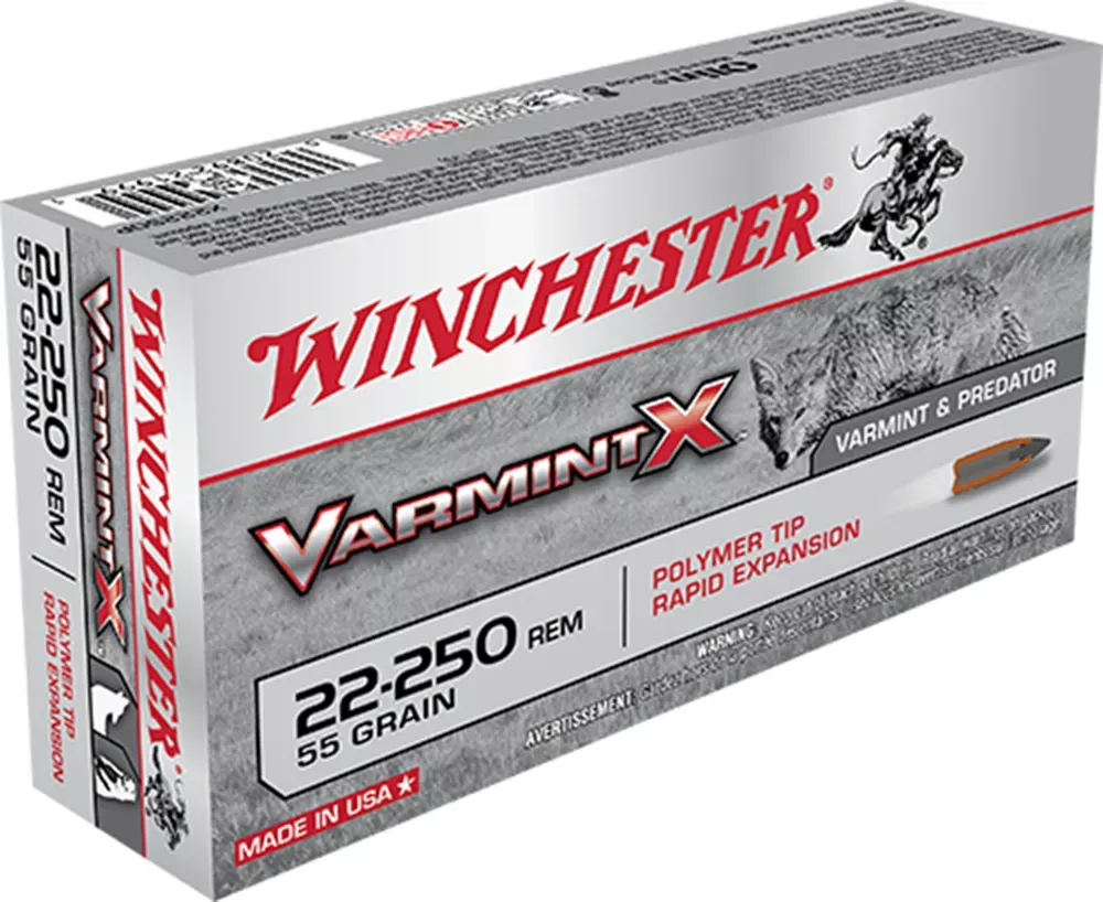 Winchester Varmint X 22-250 Rem. 55 Gr. Polymer Tip Rapid Expansion 20/Box