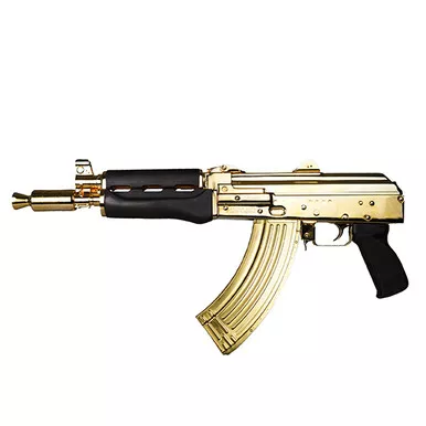 Zastava ZPAP92, 7.62x39mm, 10″ Barrel, 30+1 Rds, 24K Gold Plated