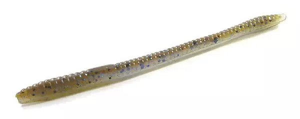 Zoom Finesse Worm – Green Pumpkin Blue Flash